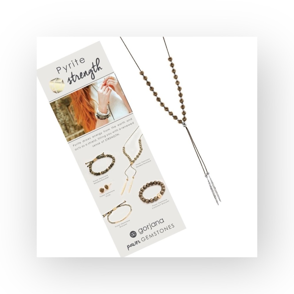 new Gorjana ϟ Pyrite Gem Beaded Necklace ϟ 18K Silverplated ϟ Energy Spiritual - Picture 6 of 10